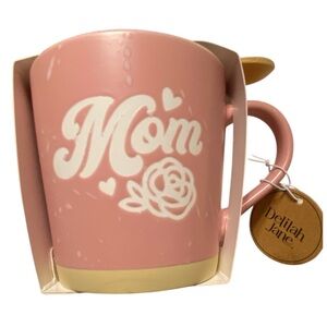 Delilah Jane Pink 'Mom' Mug & Spoon Set NWT